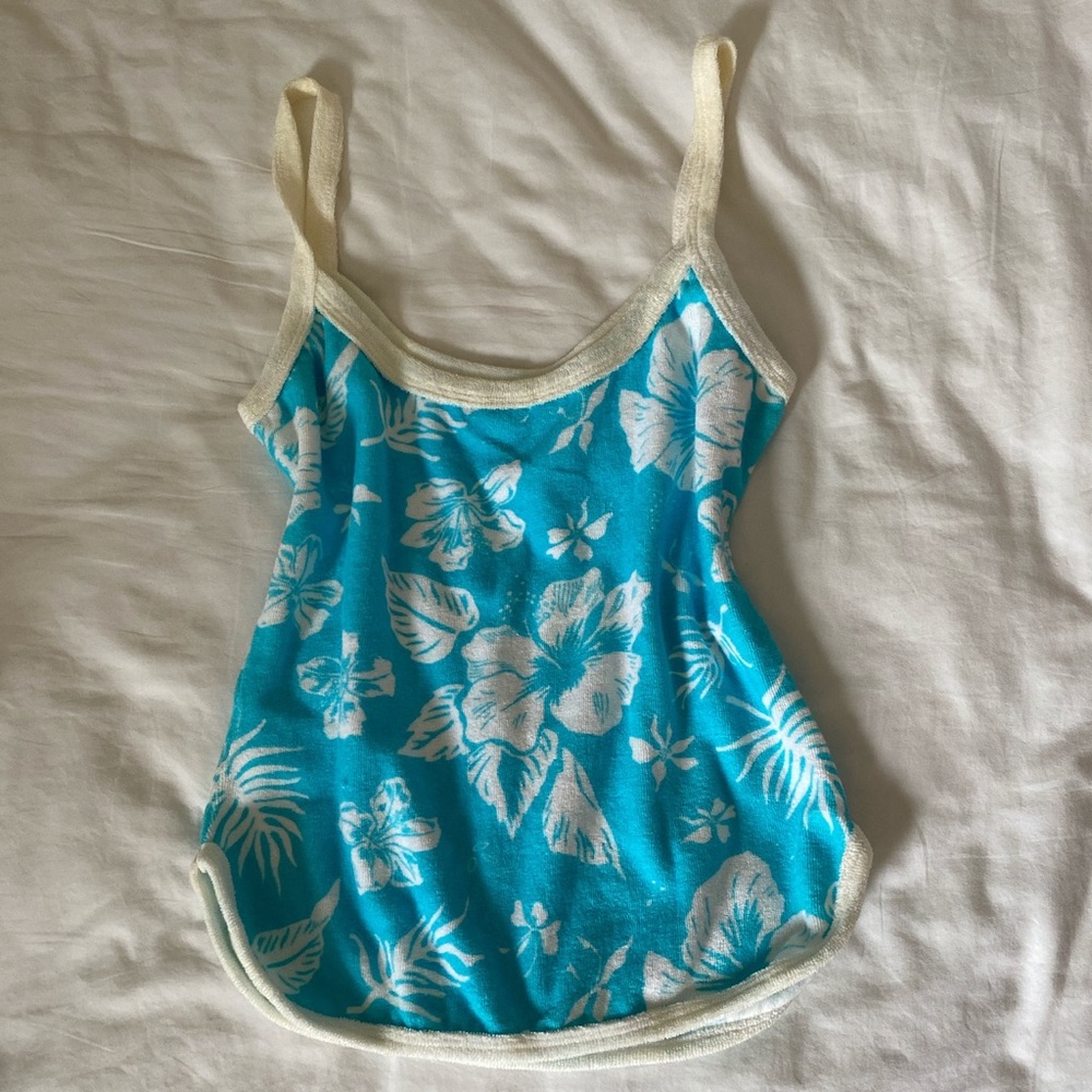summer hibiscus floral print cami tank